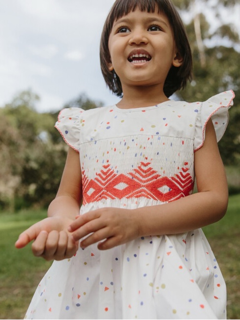 Oso & Me Betty Smocked Dress in Signature Dot - Picture 3 of 15